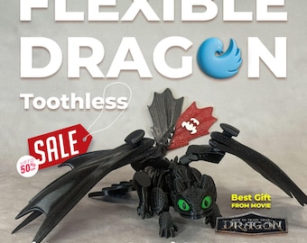 Toothless Flexible Dragon - Fidget Toy for Kids & Adults