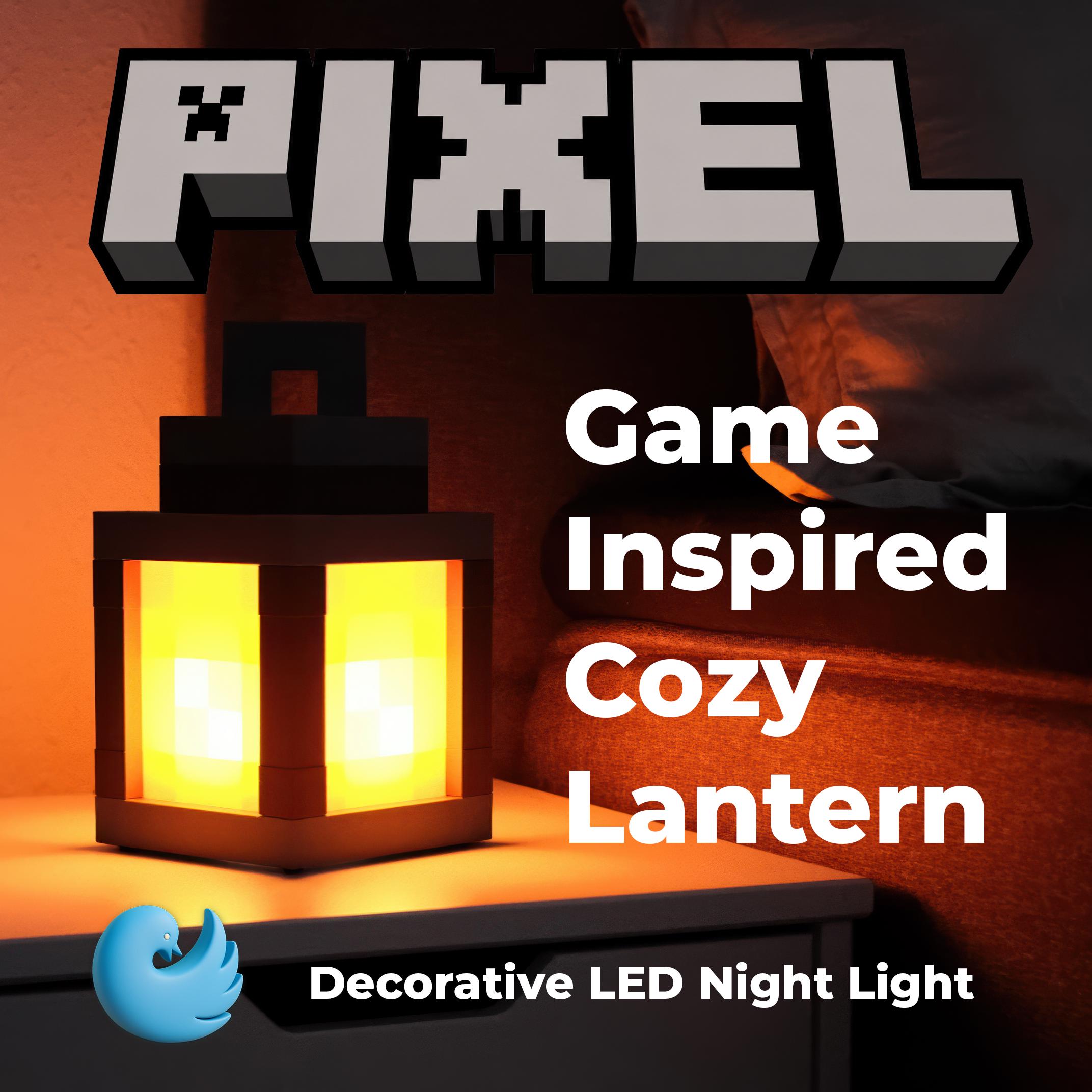 Pixel Lantern LED Night Light – Cozy Block-style Lamp - Etsy