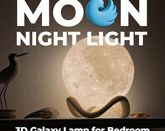 LED Moon Night Light – 3D Galaxy Lamp for Bedroom