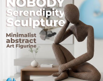 Nobody Serendipity Sculpture – Minimalist Abstract Art Figurine | Modern 3D Printed Home Décor