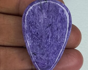 Natural 100% Purple Charoite Cabochon Gemstone Jewlery Making Loose Stone 40×26×7 Pear Shape