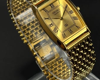Vintage Seiko Dolce 8J41-5000 Gold Tank Quartz Men's Watch — Near