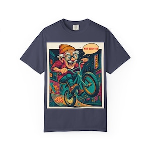Vintage BMX Grandad T-Shirt: Garment-Dyed Retro Bike Rider Tee