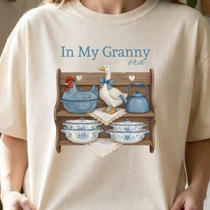 In My Granny Era Dtf Heat Transfer, Vintage Goose Kitchen Design Ready to Press, Grandma Core Full Color Printing image 1
