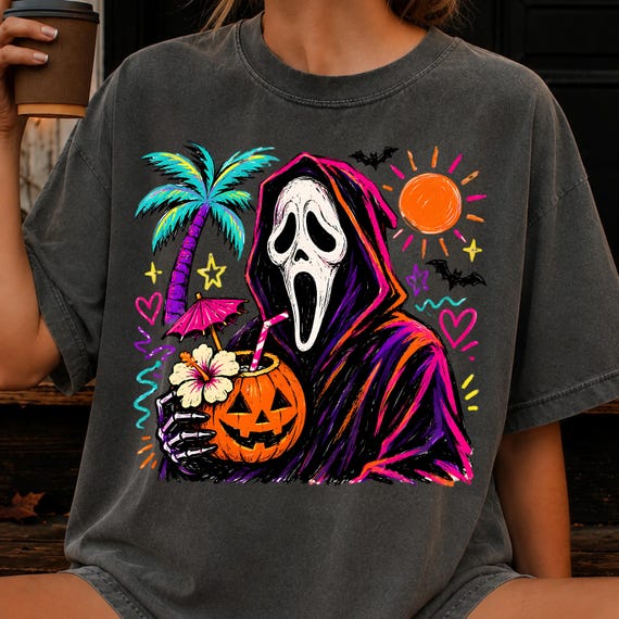 Summerween Ghost Dtf Transfer,  Spooky Summer Halloween Shirt Design