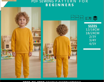 Children's Sweat Jog Set Sewing Pattern | Toddler Tracksuit PDF (Digital Download)