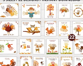 Handabdruck Basteln für Kinder | Herbst Druckbare Kunst für Vorschul und Kleinkind | Ressourcen für Lehrer im Klassenzimmer