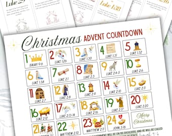 Schrift-Adventskalender, Schriftkarten,