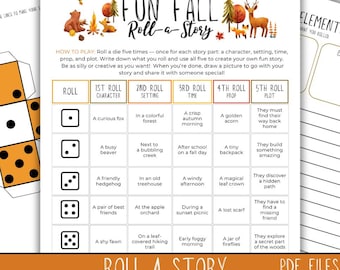 Herbst Roll-A-Story Spiel | Kreative Schreibanweisung (PDF)