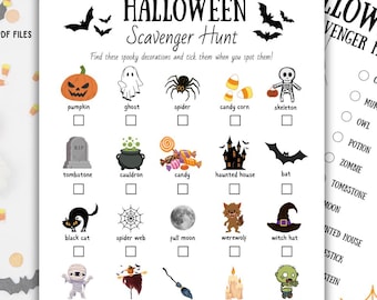 Afdrukbare game Halloween-speurtocht: feestactiviteit voor kinderen en tieners (pdf)