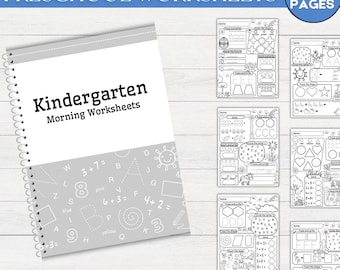 Morning Work Vorschul-Arbeitsblätter - Druckbare Aktivitäten für den Kindergarten, PDF-Arbeitsheft für Kinder