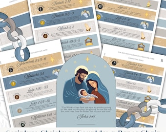 Papieren kerstketting voor kinderen en volwassenen, adventskalender met bijbelteksten