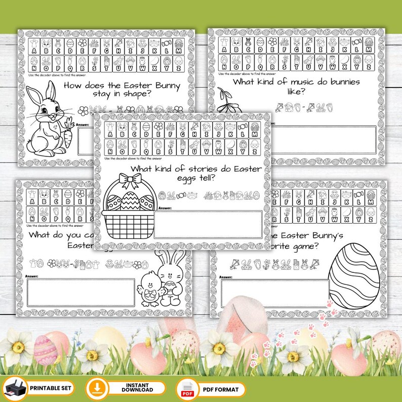 Ostern Code Breakers druckbare Puzzles | Kinderlogikaktivität (Digitaler Download) Bild 2