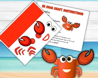 3D-krabknutselafdrukbaar voor kinderen