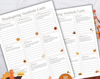 Thanksgiving Schrift Dankbarkeitskarten | Christliche Printable (PDF)
