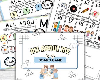 Alles über mich Brettspiel | Vorschule SEL Eisbrecher Aktivität (Digitaler Download)