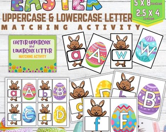 Ostern Groß- und Kleinbuchstaben Passende Aktivität | Alphabet passende Printable