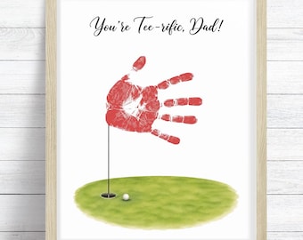 Golfhandafdruk als aandenken voor papa | Knutselwerkje voor Vaderdag (digitale download)
