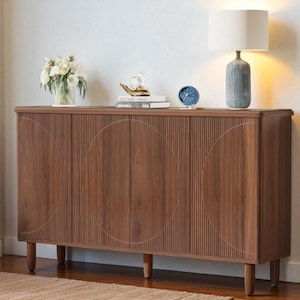Modern Buffet Sideboard Cabinet – 59.4&quot; Storage Cabinet with Doors for Kitchen, Dining & Living Room