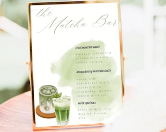 Matcha Bar Wedding Sign: Printable Poster (Digital Download A4 Size)