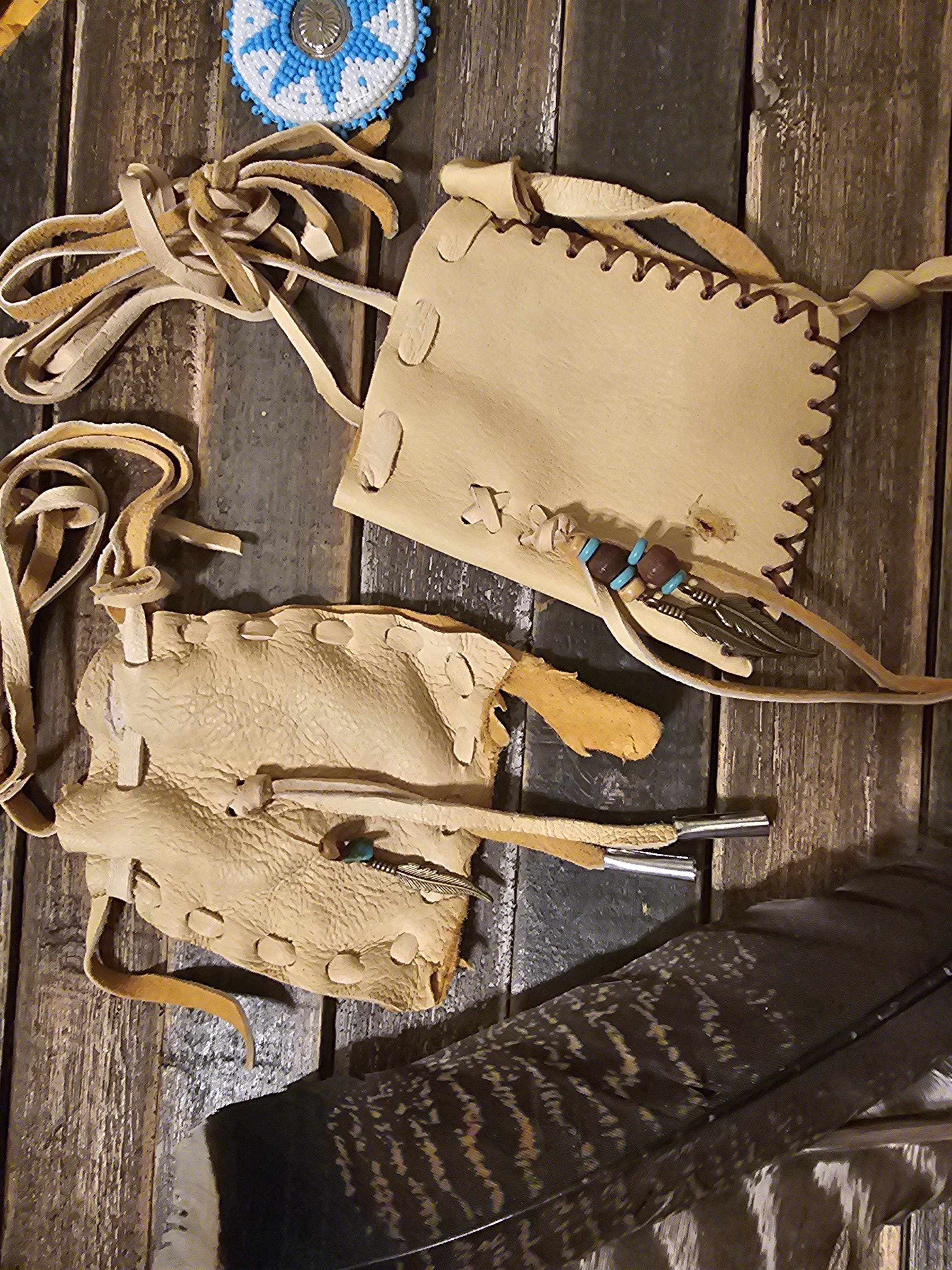 New! Native American Medicine Bag, Buckskin Medicine Bag, Medicine