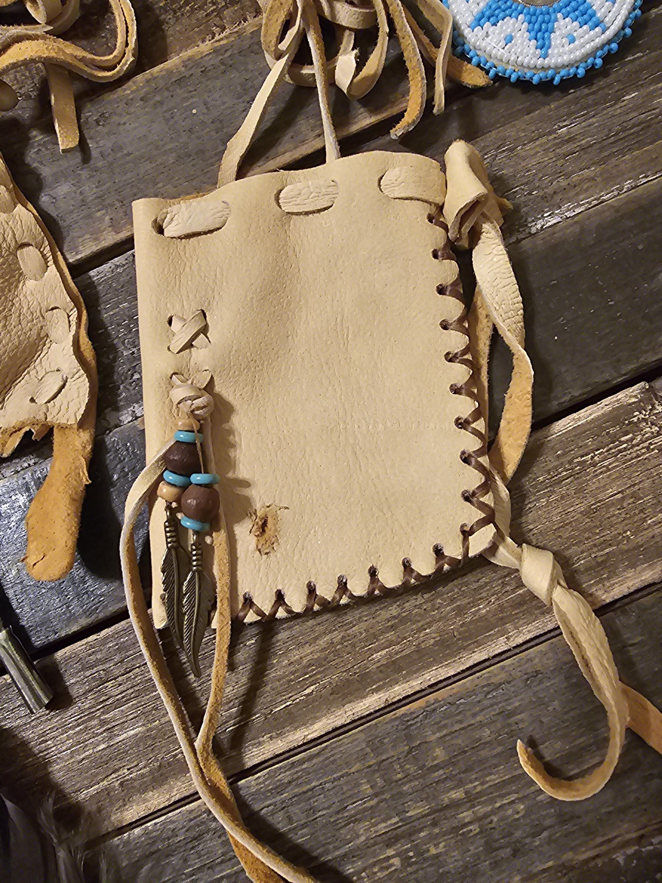 New! Native American Medicine Bag, Buckskin Medicine Bag, Medicine