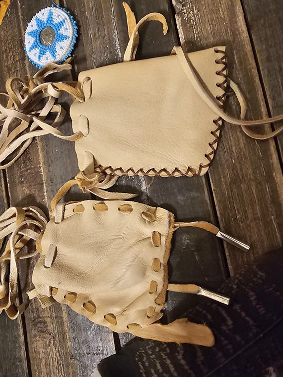 New! Native American Medicine Bag, Buckskin Medicine Bag, Medicine