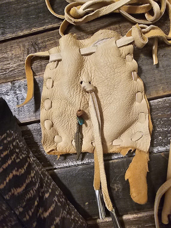 New! Native American Medicine Bag, Buckskin Medicine Bag, Medicine