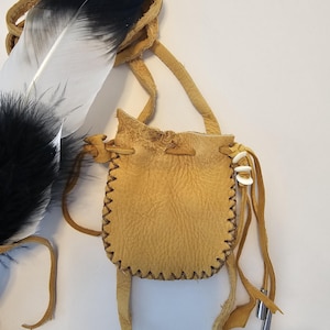 New! Native American Bag, Buckskin Medicine Bag, Navajo Made Bag