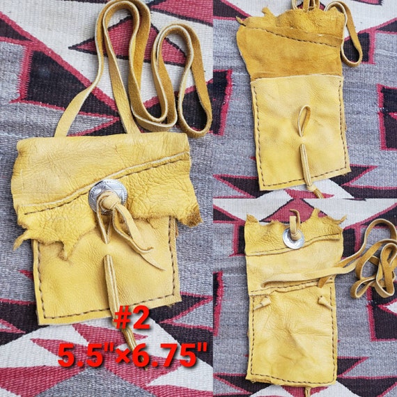 Large Native American Medicine Bag, Buckskin Medicine Bag
