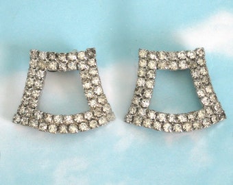 Rhinestone Shoe Clips / Mid-Century, Bridal, Cos Play, Costume Jewelry, Bridgerton, Regency, Georgian, Victorian, Edwardian / Free Shipping
