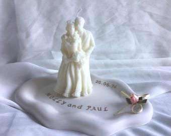 Gepersonaliseerde Bruiloft Lade Cloud Jesmonite Schotel Aangepaste Naam Datum Bruid Bruidegom Kaars Verlovingscadeau Bruiloft Aandenken Decor