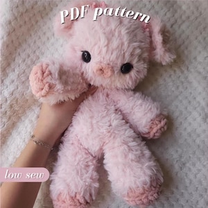 Virkad Baby Pig PDF Mönster Engelska | Charlotte Nasse Amigurumi Päls Plysch