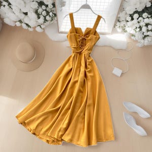 Yellow Milkmaid Dress - Etsy Yellow Milkmaid Dress - Etsy