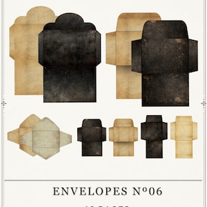Vintage Printable Envelopes | Junk Journal Envelope Templates | Grunge Paper Pockets | Printable Envelope Kit