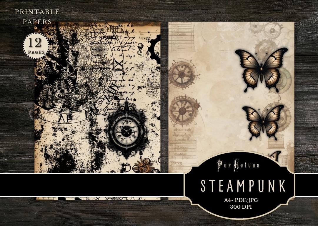 Steampunk Junk Journal Kit | Printable Steampunk | Vintage Ephemera ...