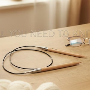 9 mm (US 13) Birch Fixed Circular Knitting Needles: 80 cm for Magic Loop
