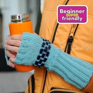 Kinder Armstulpen ""Echo"" Strickmuster (PDF + Video): SUPER FREUNDLICHE Fingerlose Handschuhe aus 100% Merinowolle."