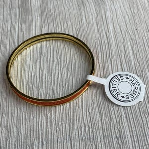 Hermes 18k Gold Red Bangle Bracelet