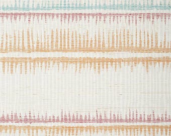 Thibaut Passage Melon and Turquoise Grasscloth T24139