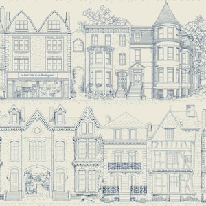 Papel pintado York Browntone Terrace Blue AF1908