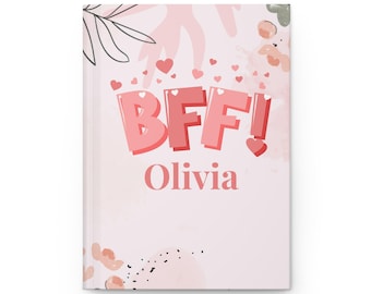 Personalized BFF Hardcover Journal, Friendship Gift