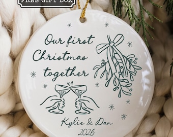 Personalized Our First Christmas Together Ornament: Couple Keepsake Gift, Newlywed Wedding Ornament, Boyfriend & Girlfriend Gift