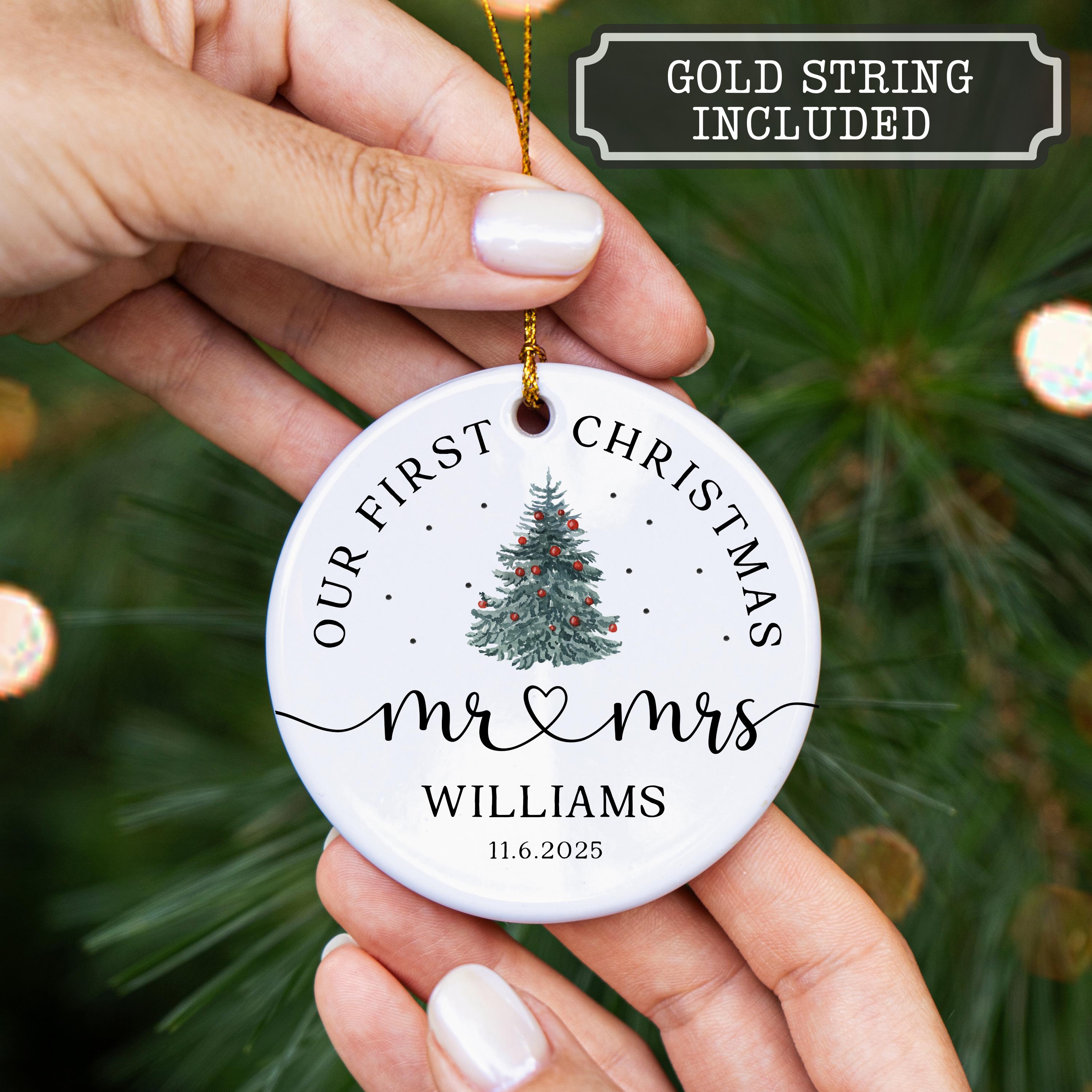Our First Christmas Married Ornament Mr and Mrs Ornament Personalized ...
