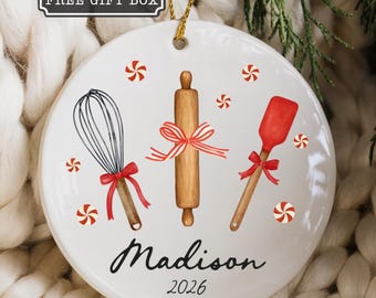 Personalized Baker Ornament, Baking Ornament, Christmas Baker Gift, Cookie Baking Ornament, Baking Lover Gift, Custom Baking Keepsake
