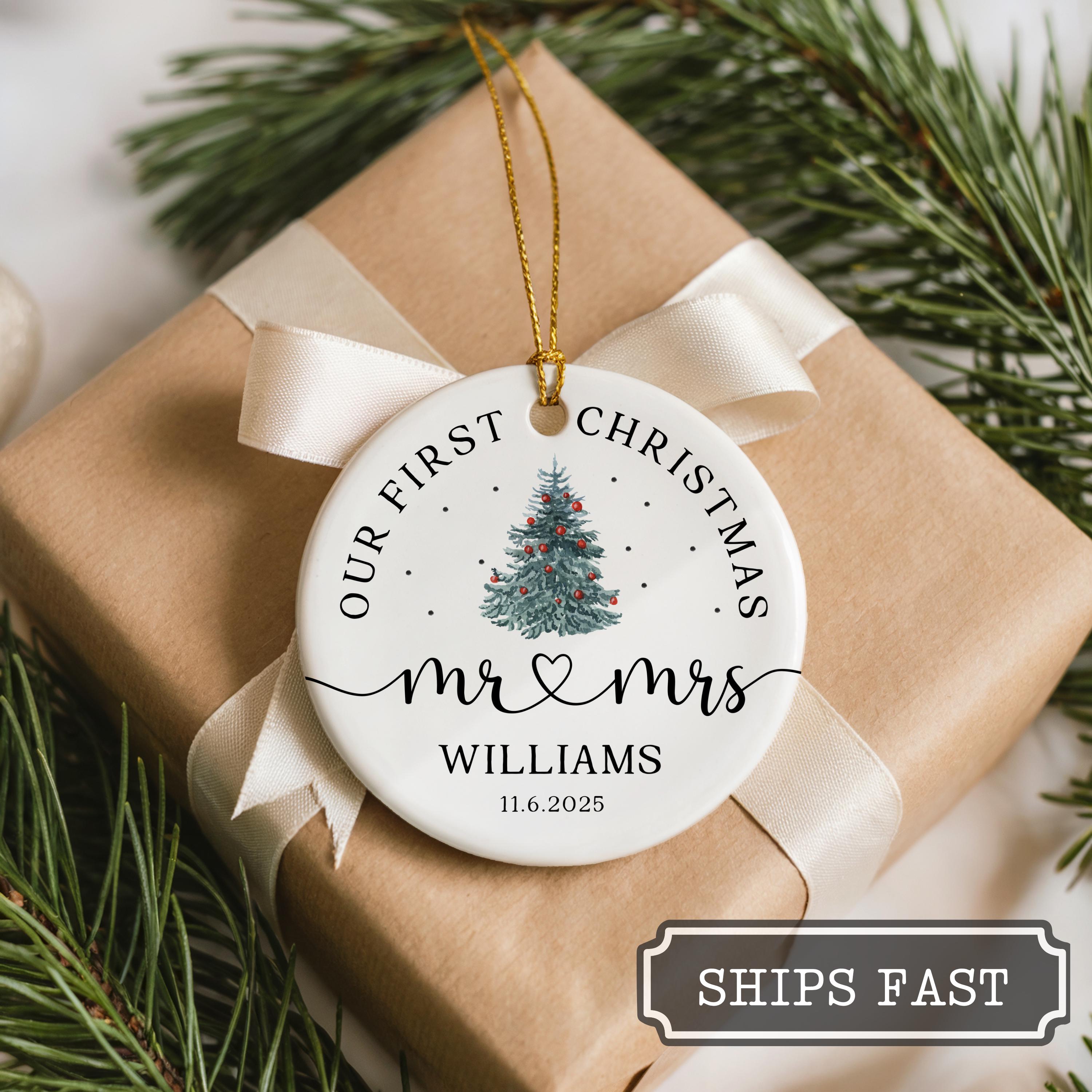 Our First Christmas Married Ornament Mr and Mrs Ornament Personalized ...
