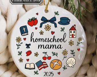 Homeschool Mom Ornament 2025 Personalized Homeschool Ornament Homeschool Mom Gift Christian Homeschool Ornament Homeschool Christmas Gift