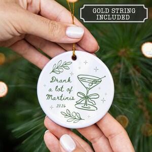 Dirty Martini Christmas Ornament, Dirty Martini Gift, Cocktail Ornament, Martini Lover Keepsake image 5