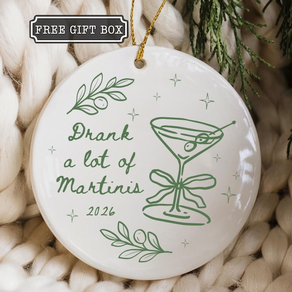 Dirty Martini Christmas Ornament, Dirty Martini Gift, Cocktail Ornament, Martini Lover Keepsake