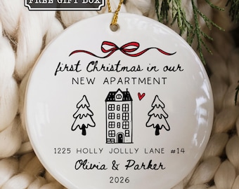 First Apartment Ornament 2026, Personalized Christmas Ornament, First Christmas in Our New Apartment, My First Apartment, Custom Address